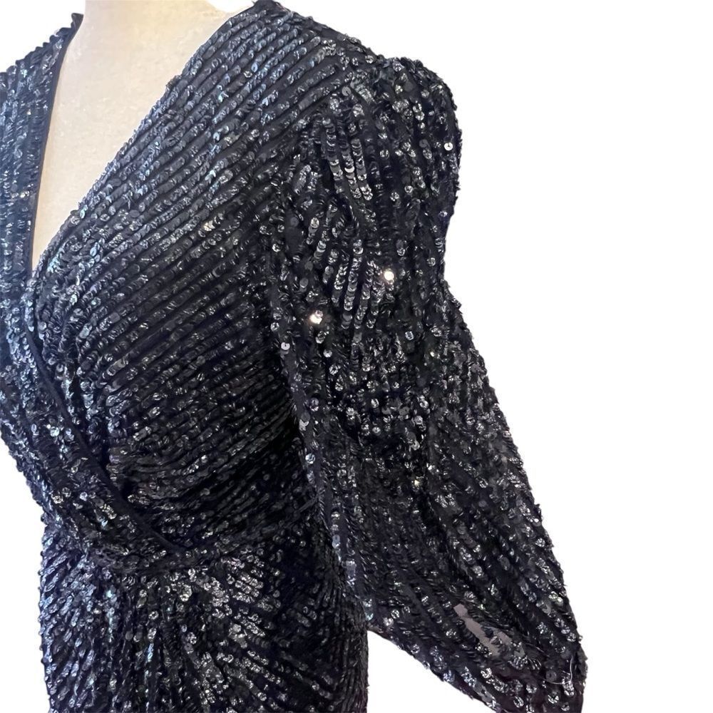NWT‎ Mac Duggal Midnight sequin midi dress style 5578 size 8 women's - Picture 8 of 16